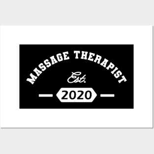 Massage Therapist Est. 2020 Posters and Art